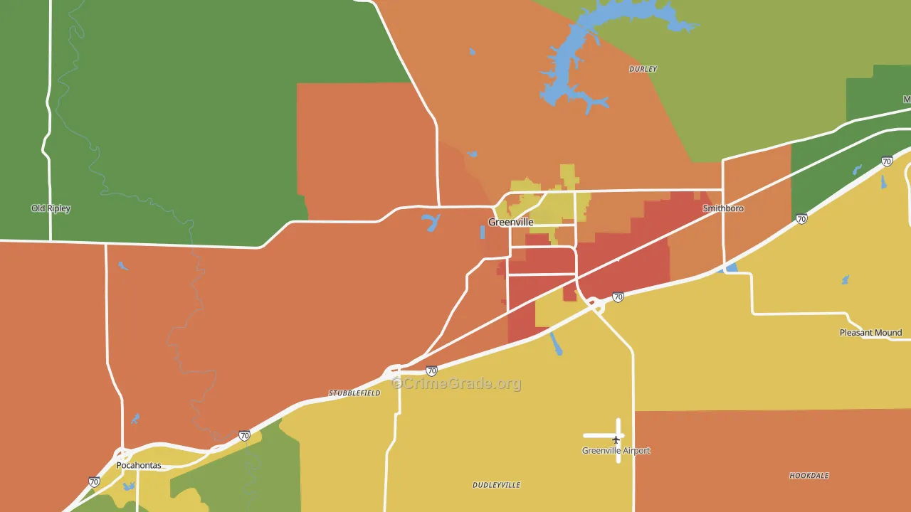 Bond County, IL Map of Theft Rates