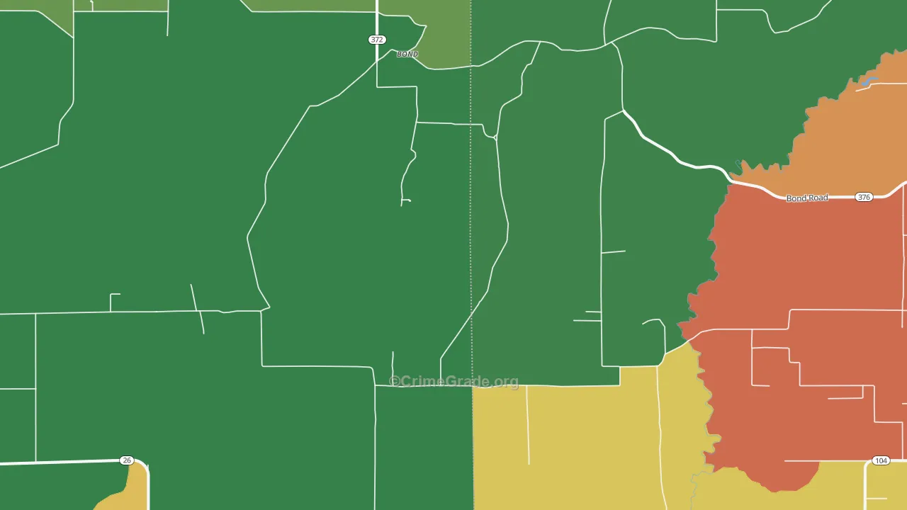 Bond, LA Map of Theft Rates