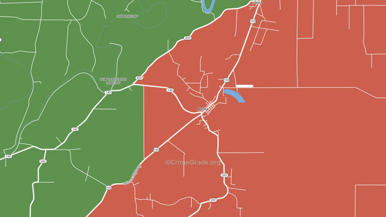 Bonita, LA Map of Theft Rates