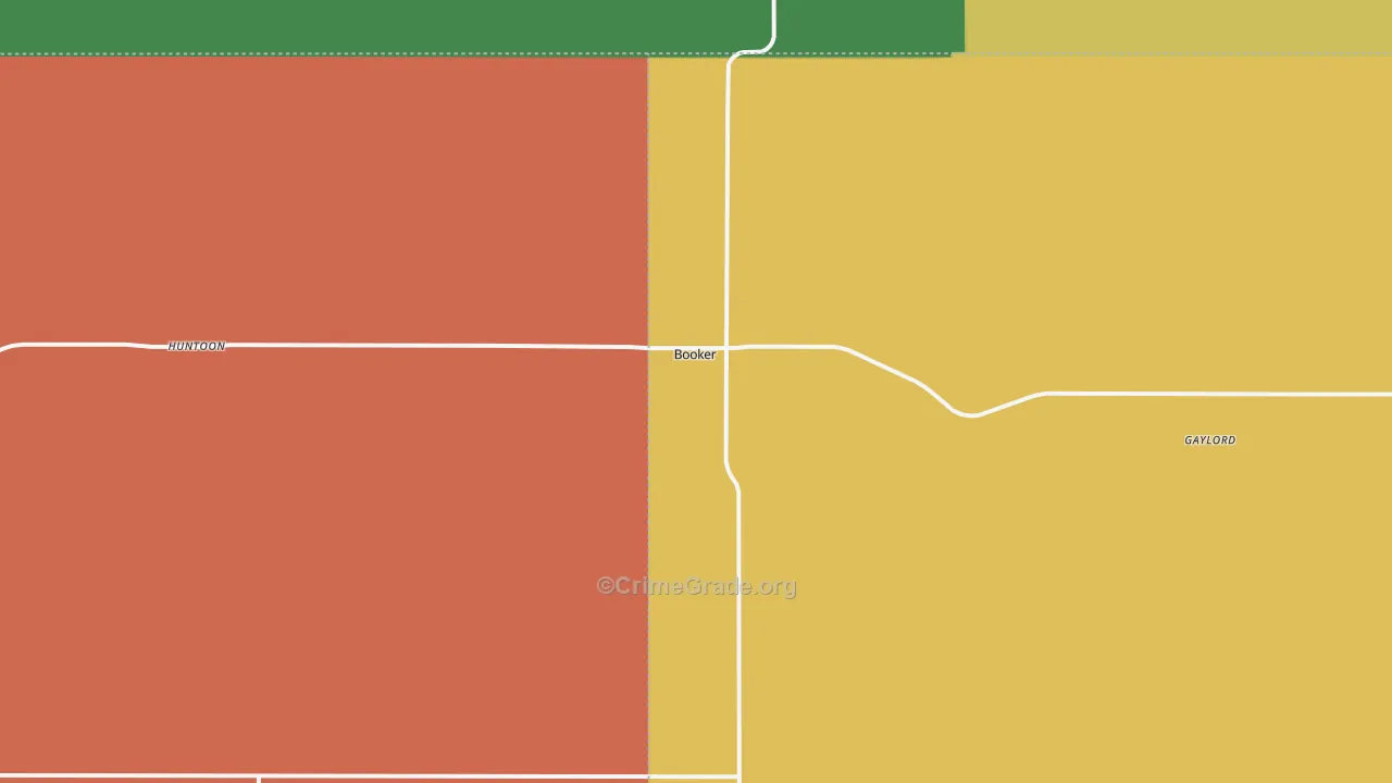 Booker, TX Map of Theft Rates