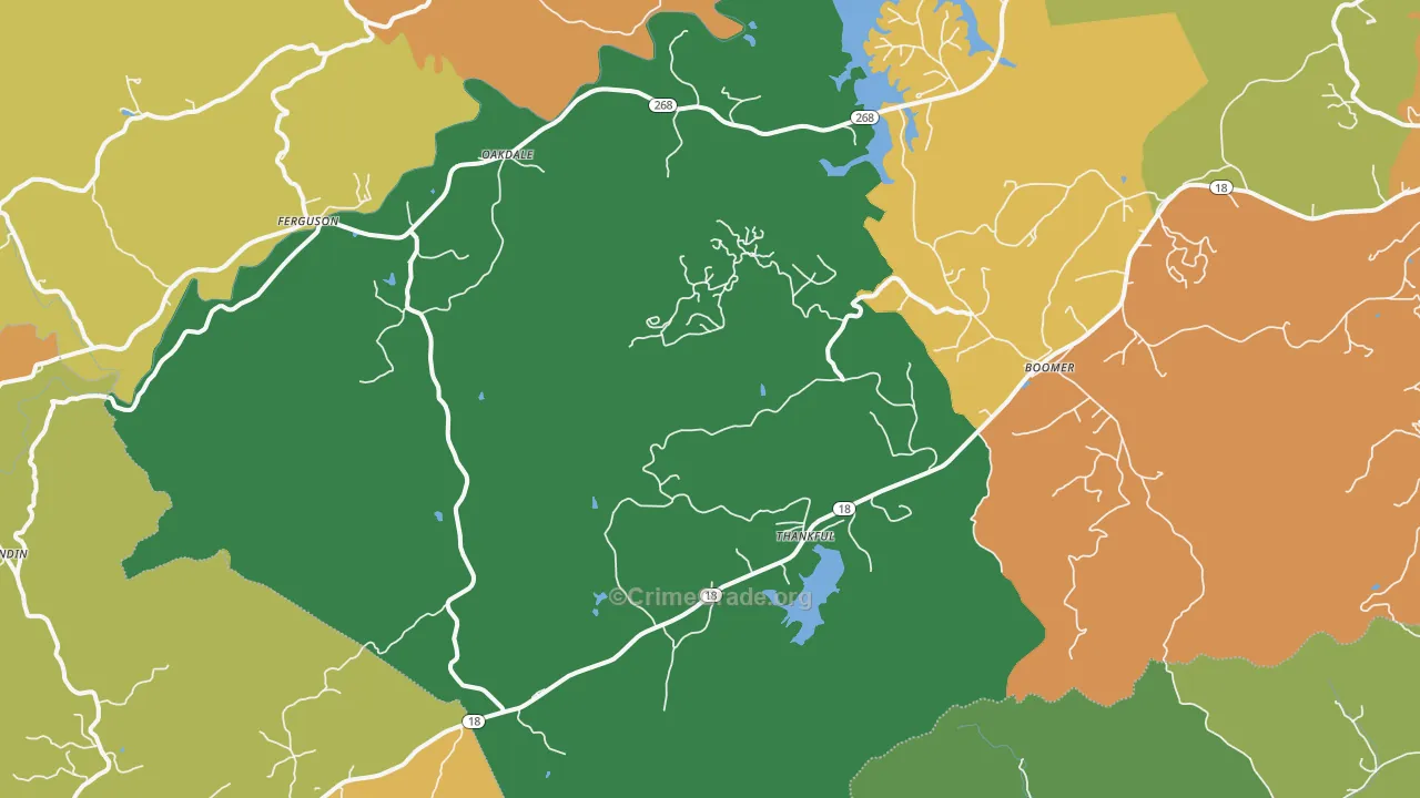 Boomer, NC Map of Theft Rates