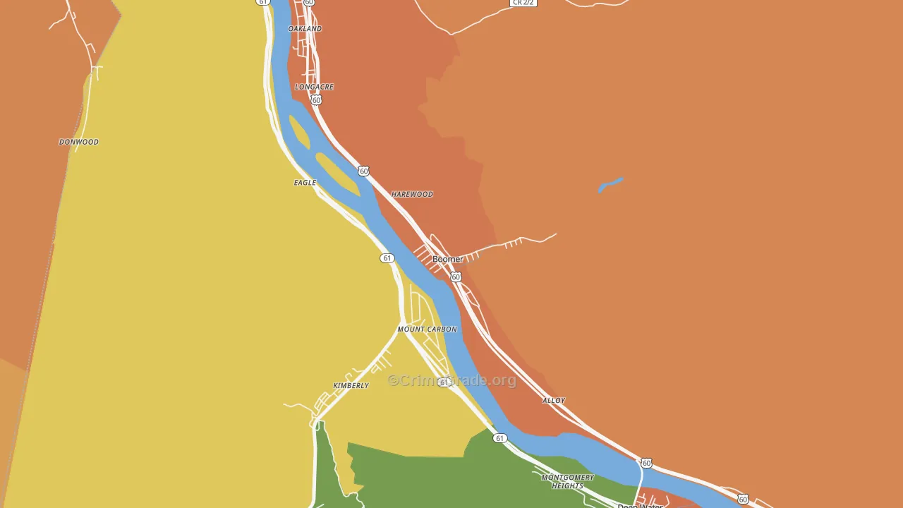 Boomer, WV Map of Theft Rates