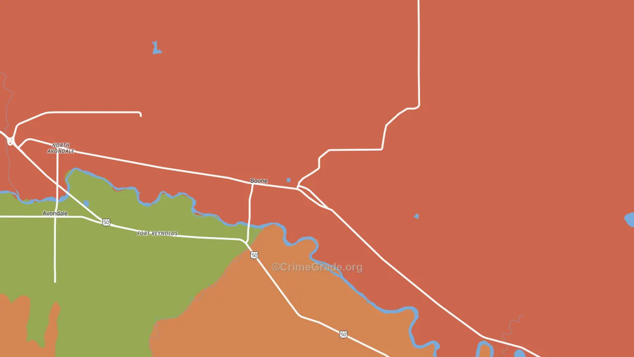 Boone, CO Map of Theft Rates