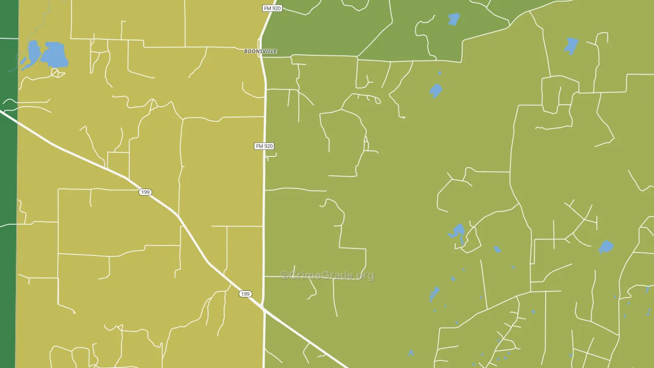 Boonsville, TX Map of Theft Rates