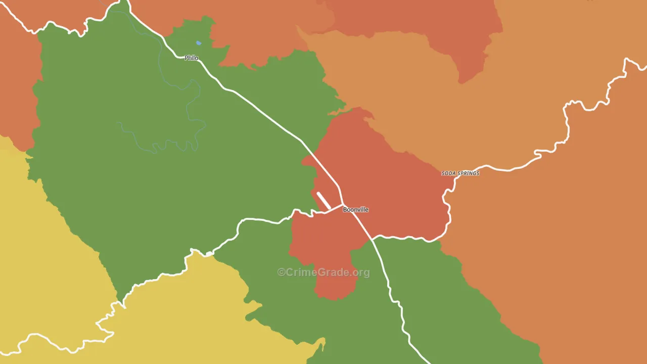 Boonville, CA Map of Theft Rates