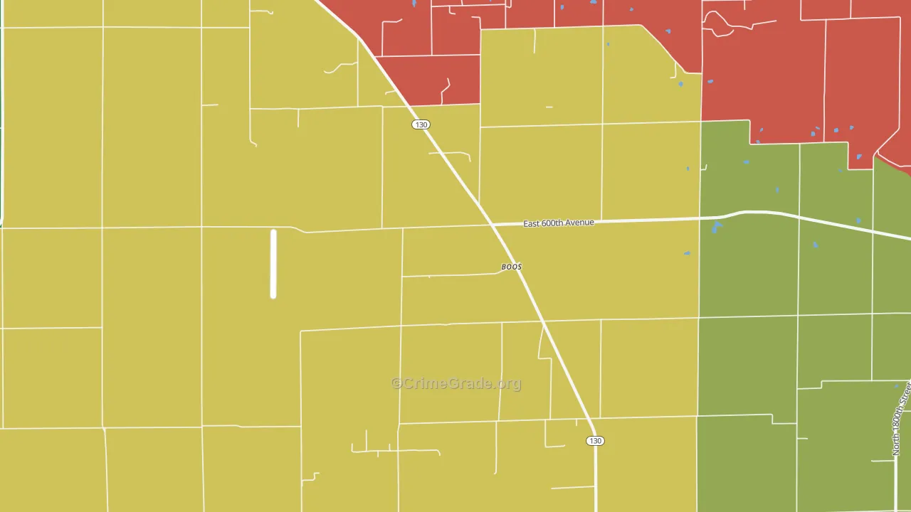 Boos, IL Map of Theft Rates