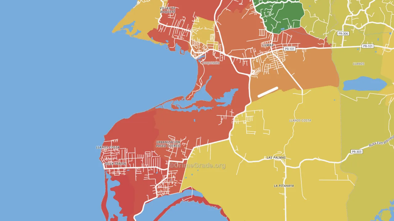 Boqueron, PR Map of Theft Rates