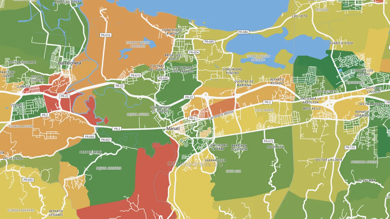 Boquillas, PR Map of Theft Rates