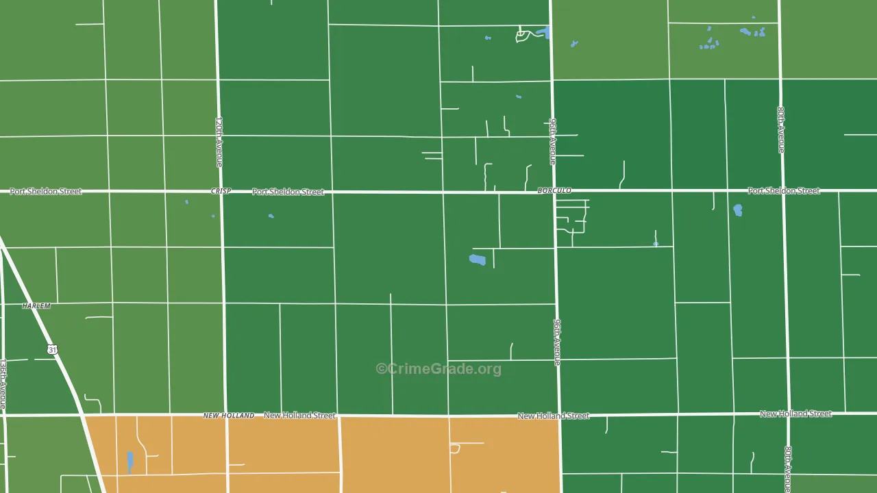 Borculo, MI Map of Theft Rates