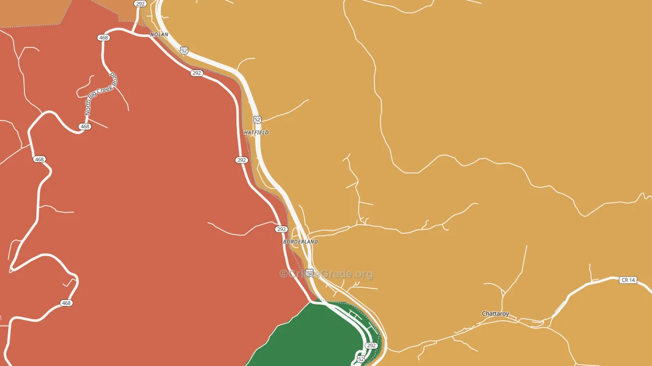 Borderland, WV Map of Theft Rates