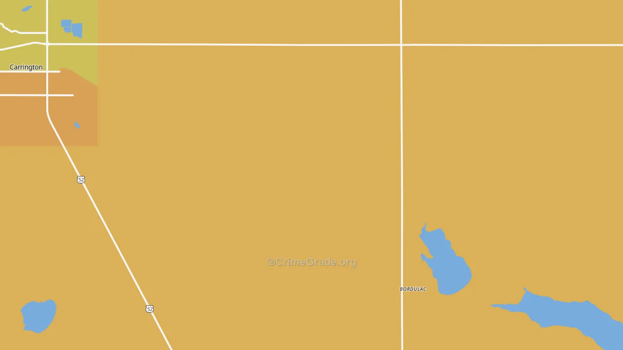 Bordulac, ND Map of Theft Rates