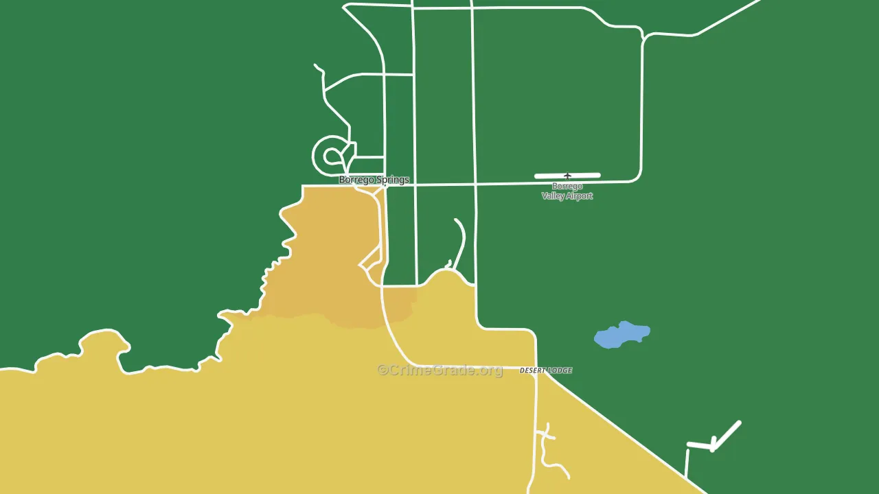 Borrego Springs, CA Map of Theft Rates