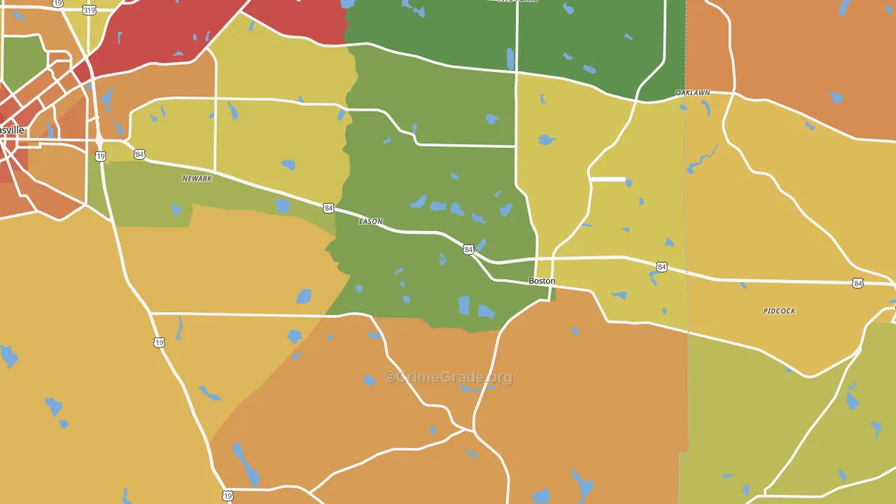 Boston, GA Map of Theft Rates
