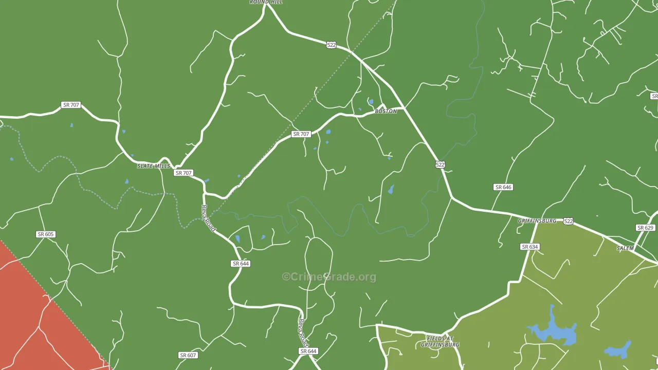 Boston, VA Map of Theft Rates