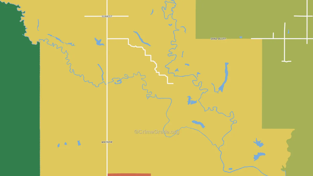 Boswell, OK Map of Theft Rates