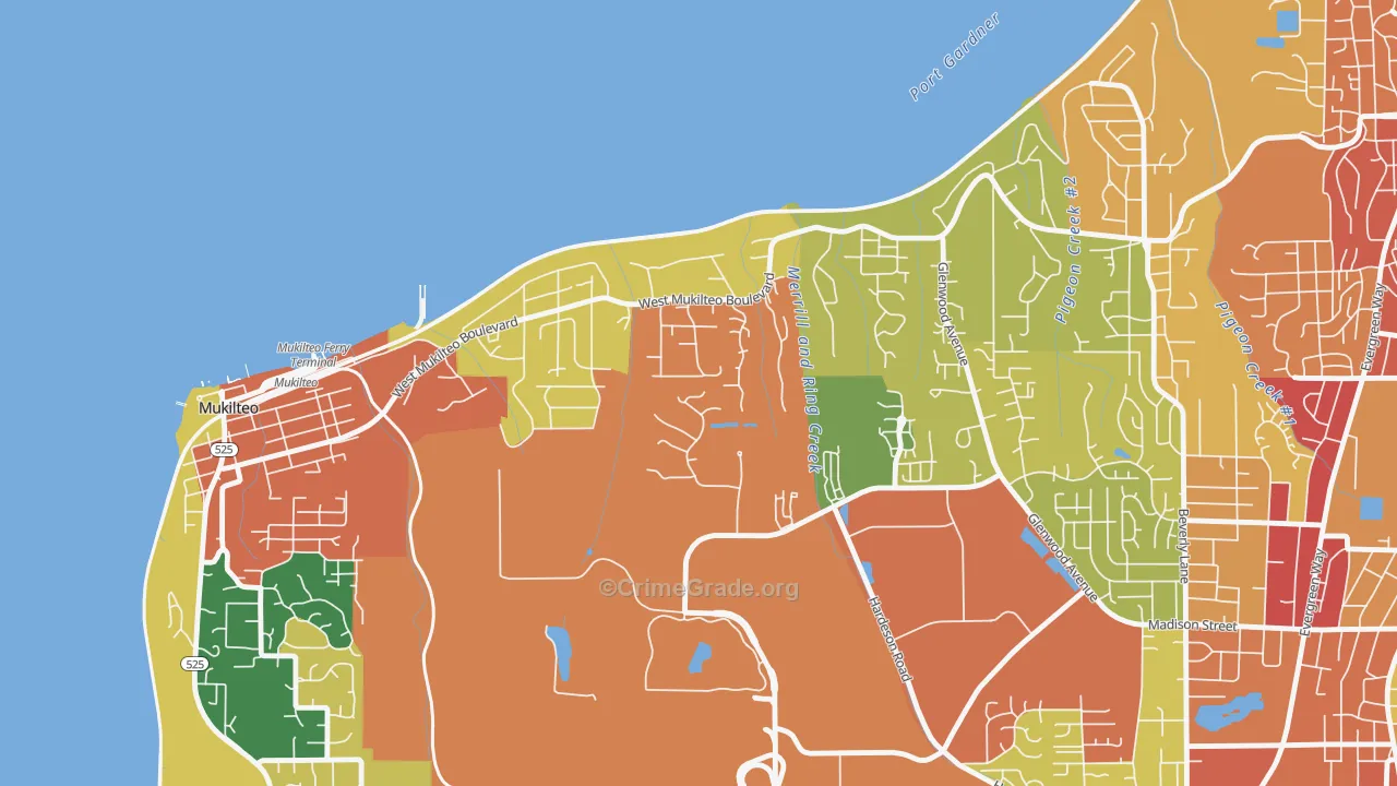 Boulevard Bluffs, Everett, WA Map of Theft Rates