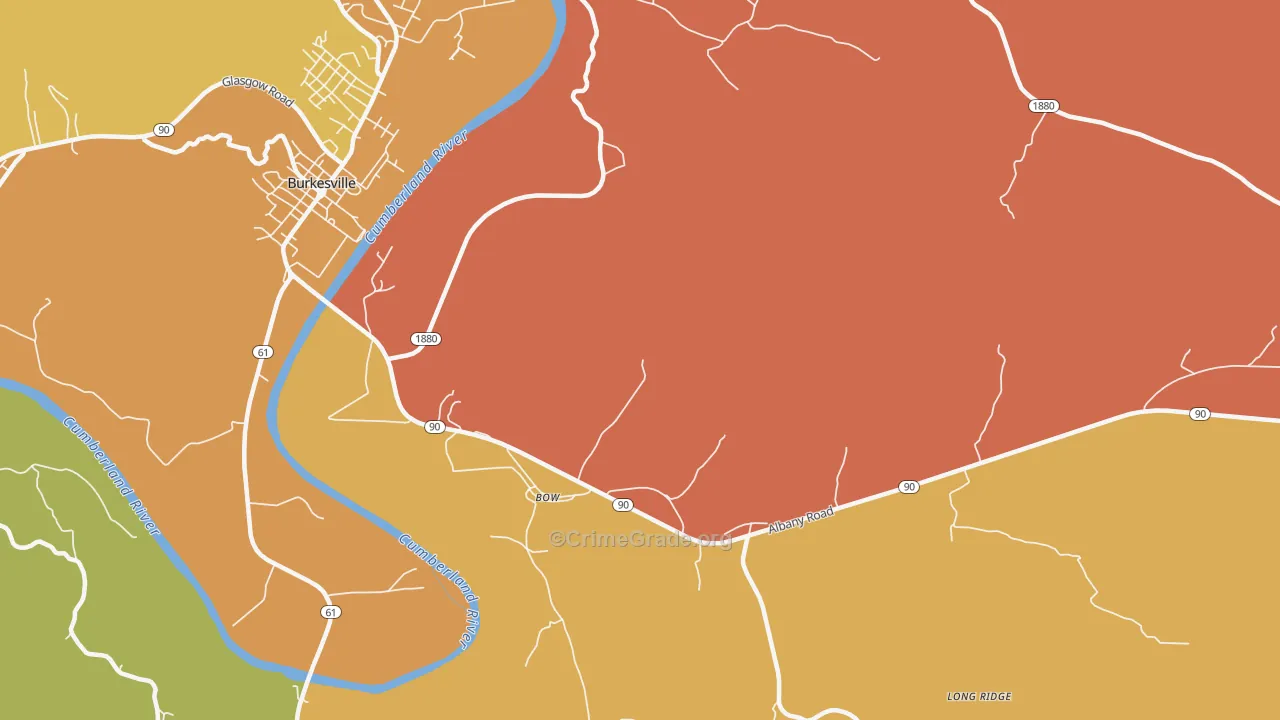 Bow, KY Map of Theft Rates