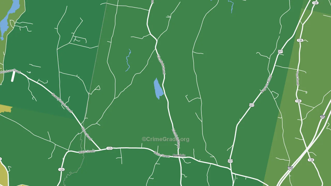 Bowdoin, ME Map of Theft Rates
