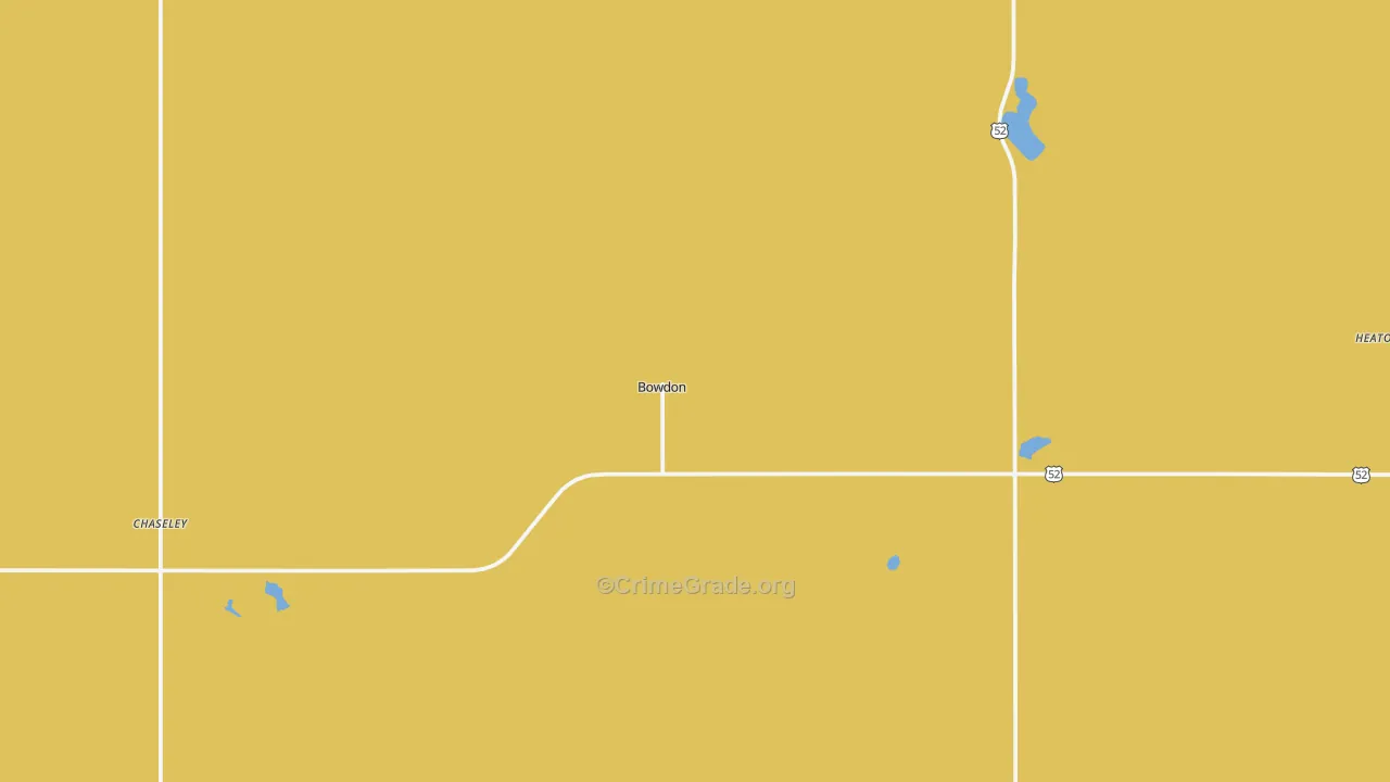Bowdon, ND Map of Theft Rates
