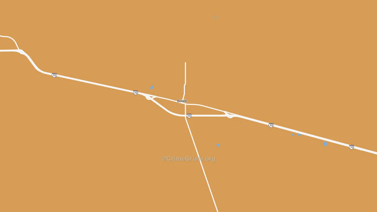 Bowie, AZ Map of Theft Rates