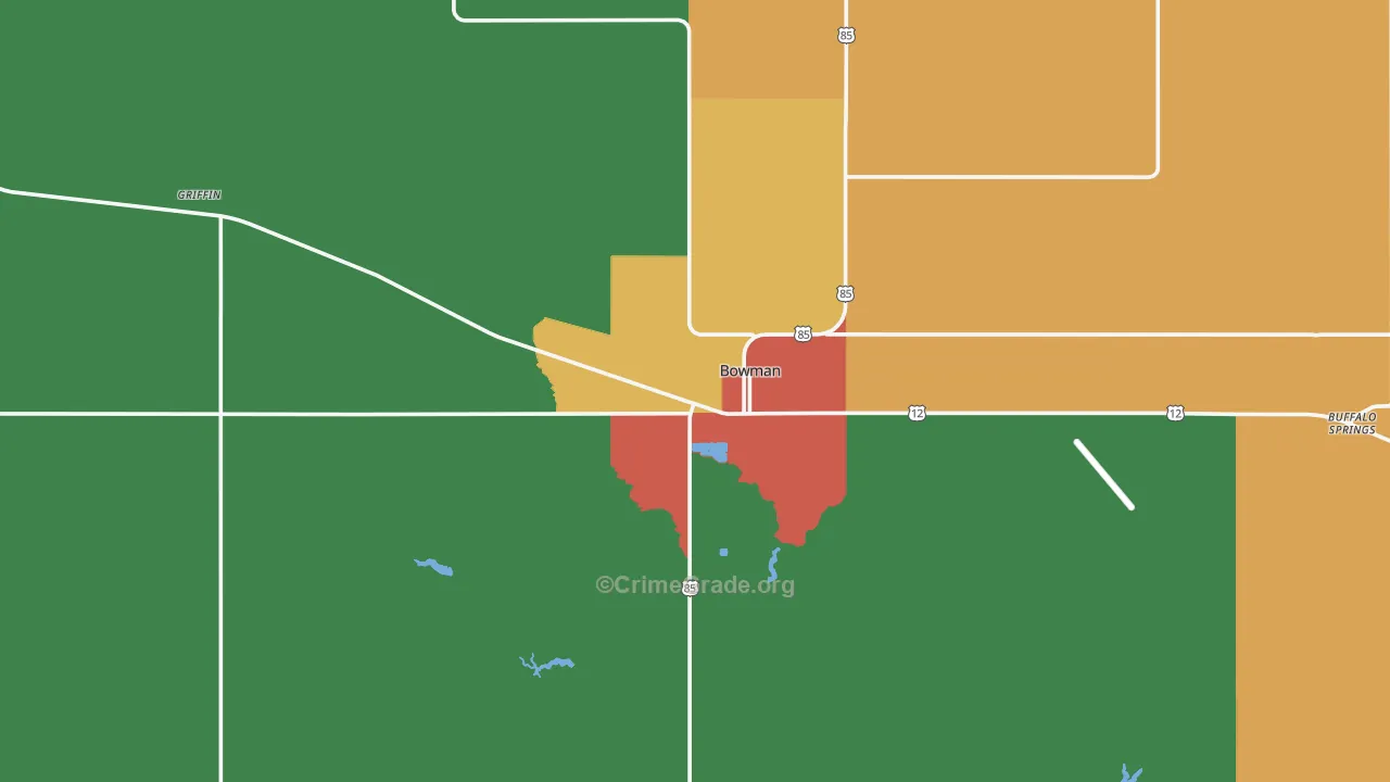Bowman, ND Map of Theft Rates