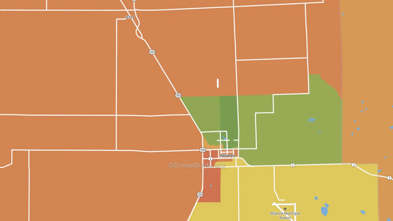 Box Butte County, NE Map of Theft Rates