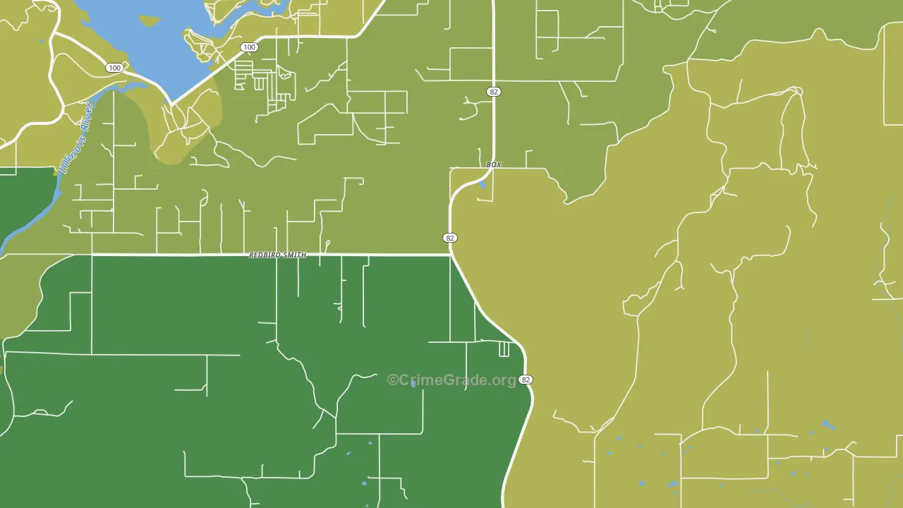 Box, OK Map of Theft Rates