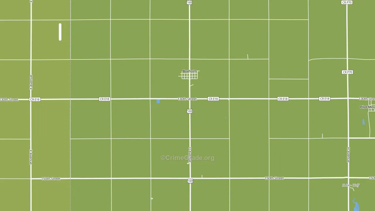 Boxholm, IA Map of Theft Rates