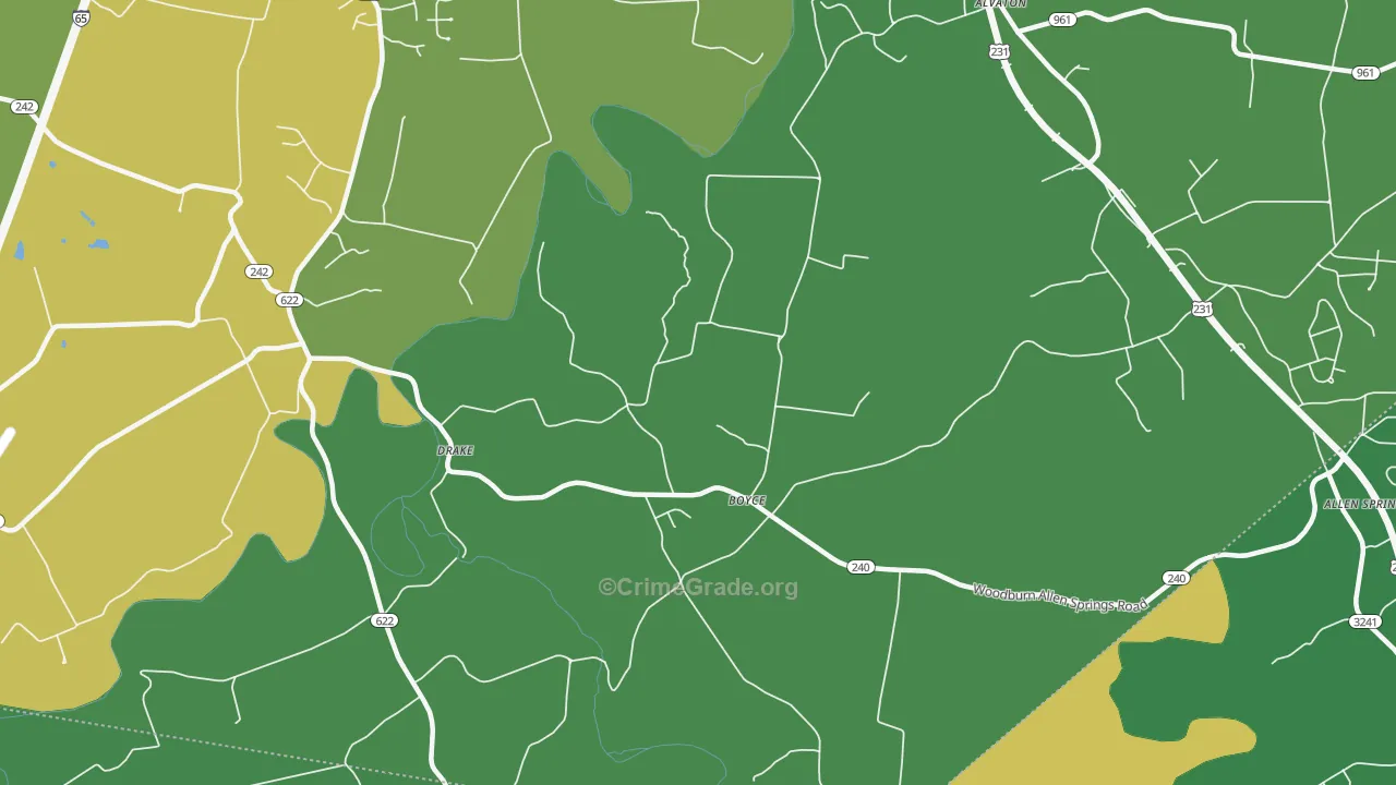 Boyce, KY Map of Theft Rates