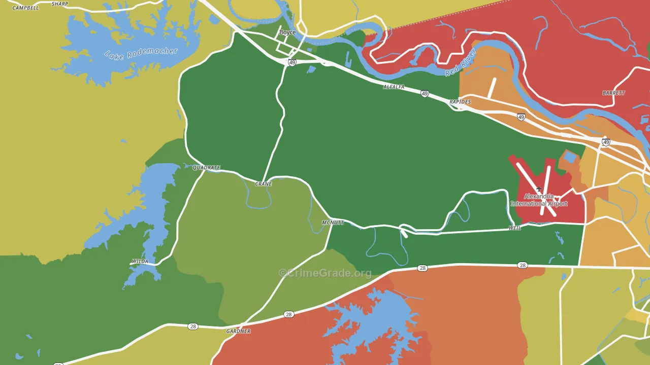 Boyce, LA Map of Theft Rates