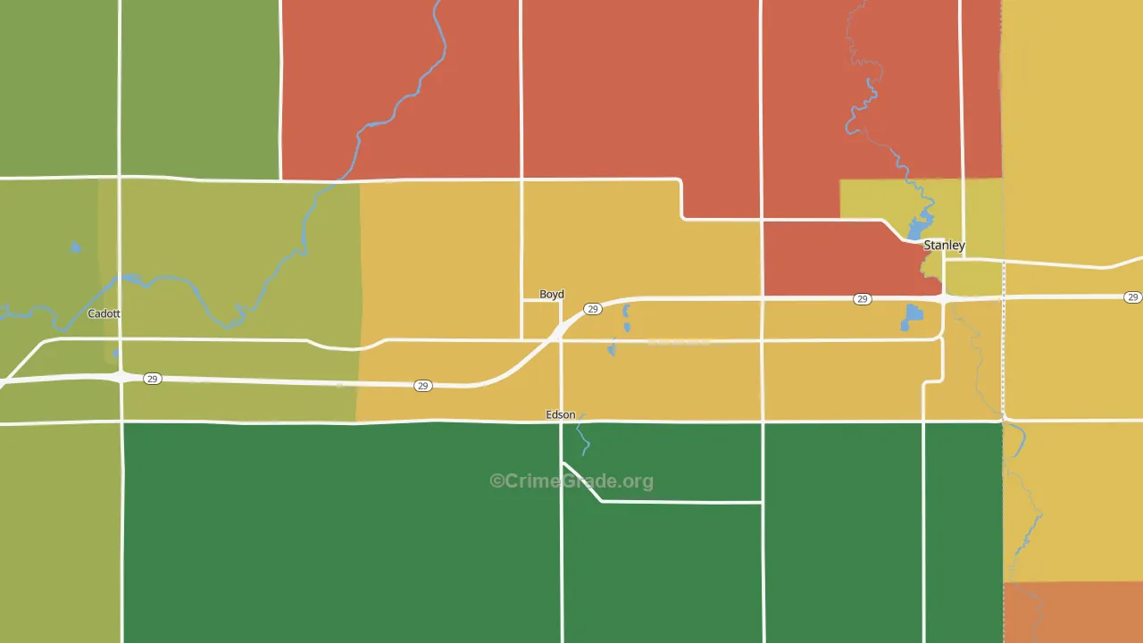 Boyd, WI Map of Theft Rates