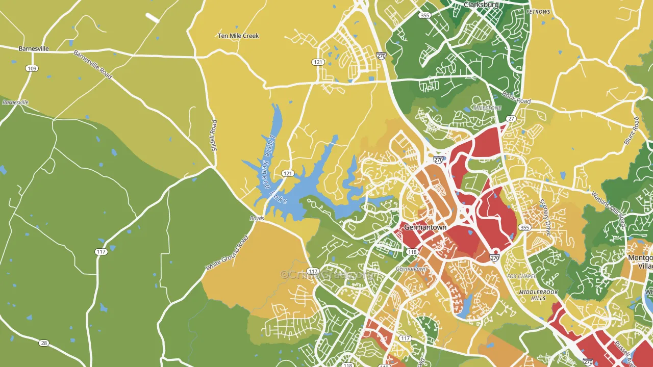 Boyds, MD Map of Theft Rates