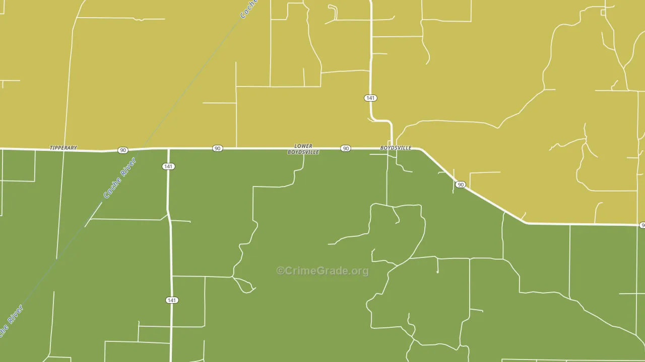 Boydsville, AR Map of Theft Rates
