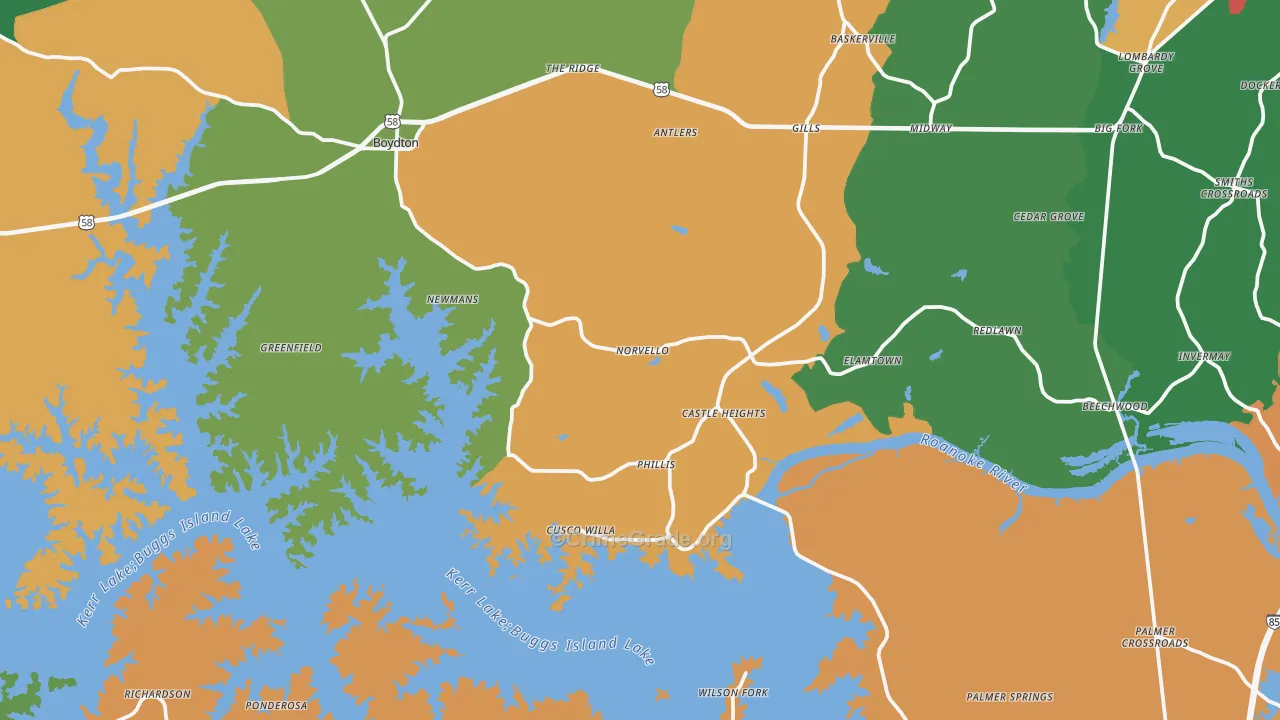 Boydton, VA Map of Theft Rates