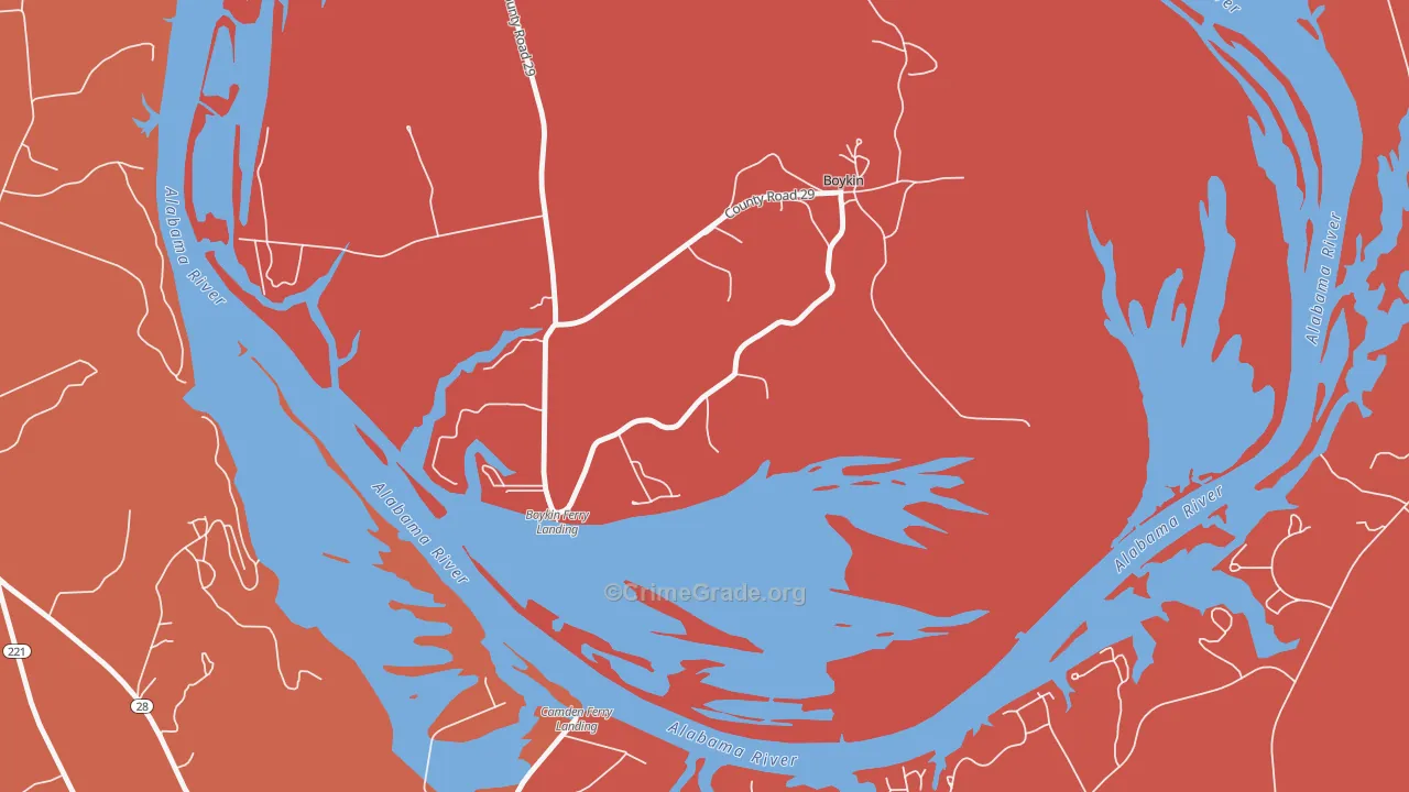Boykin, AL Map of Theft Rates