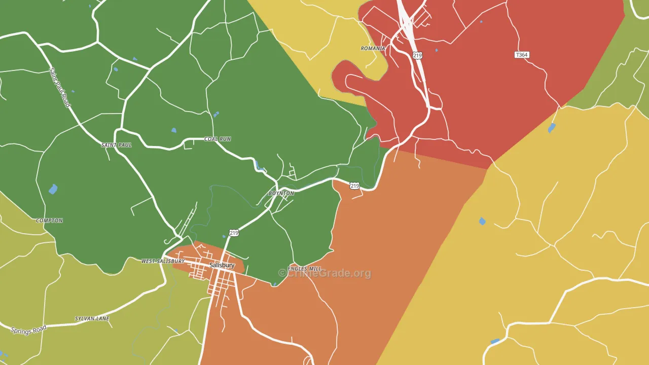 Boynton, PA Map of Theft Rates