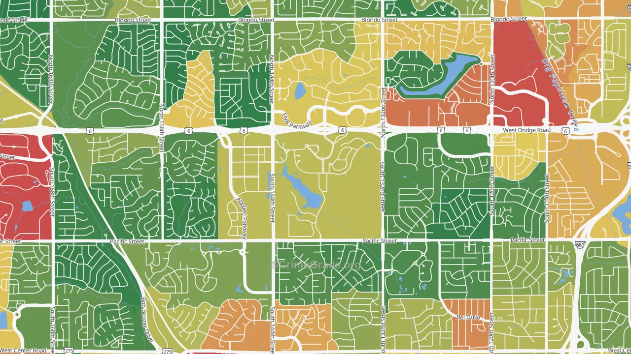 Boys Town, NE Map of Theft Rates