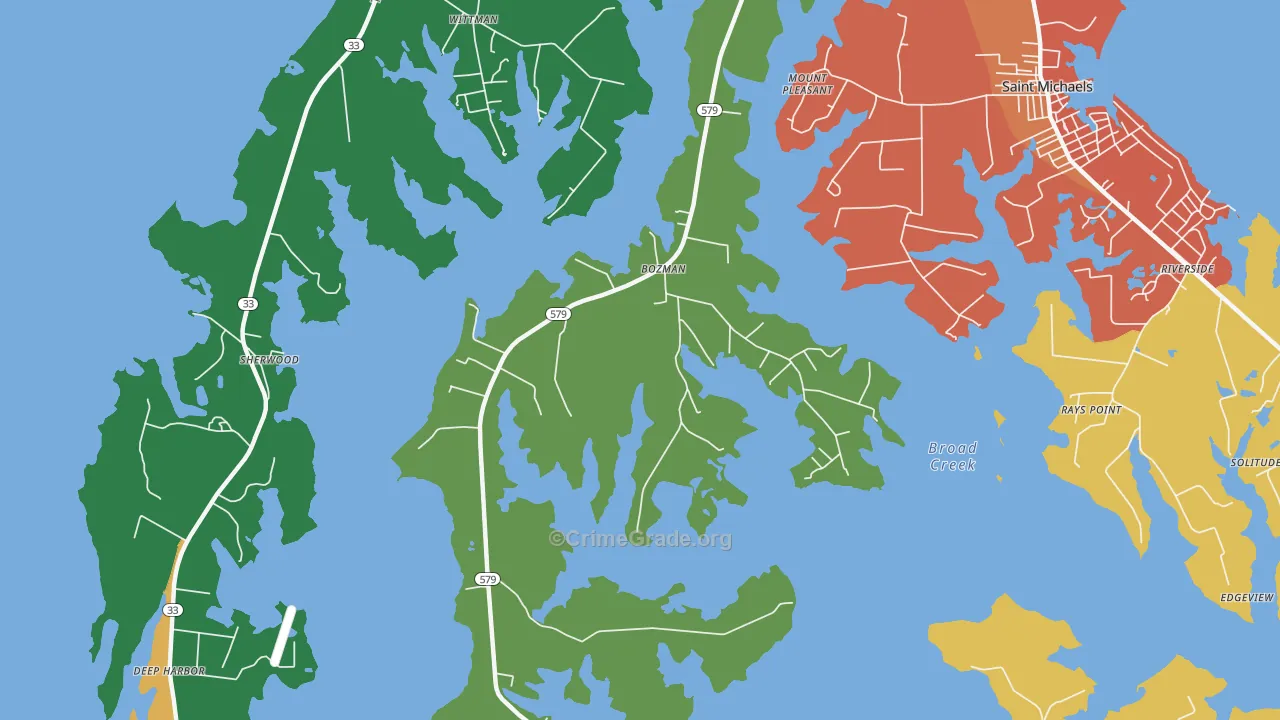 Bozman, MD Map of Theft Rates
