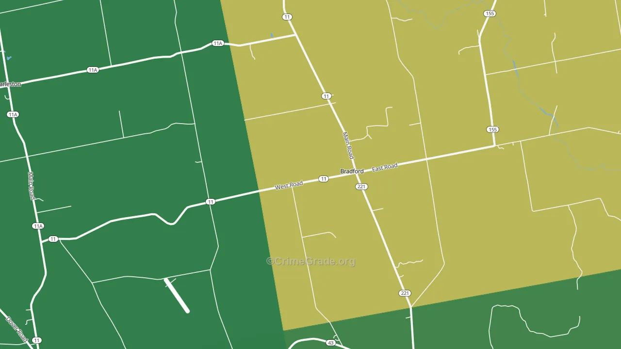 Bradford, ME Map of Theft Rates