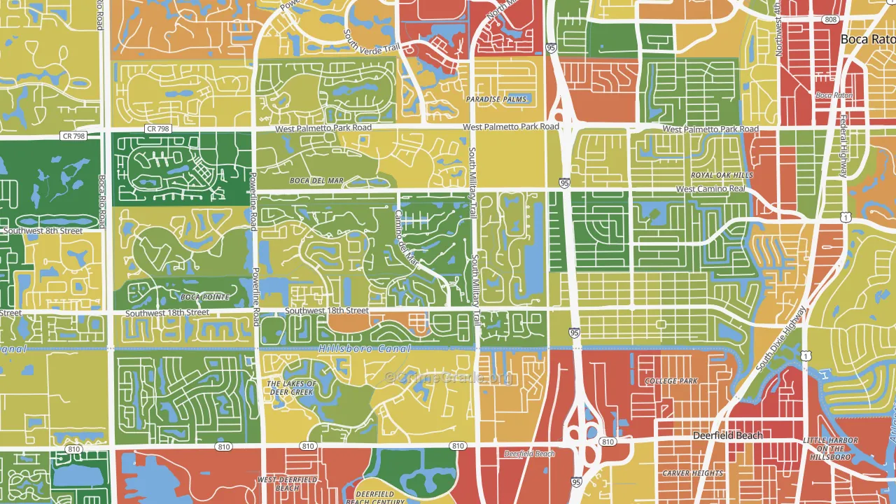 Bramalea, Boca Raton, FL Map of Theft Rates