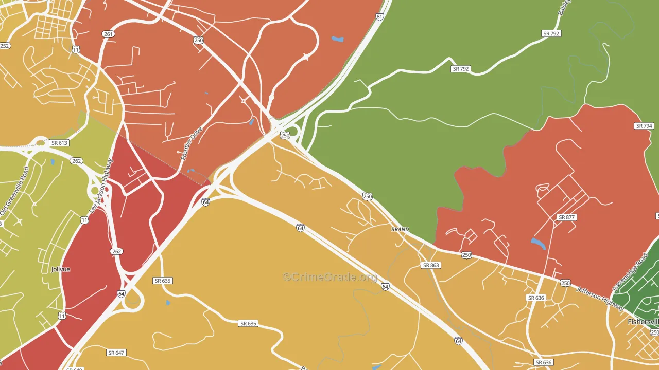Brand, VA Map of Theft Rates