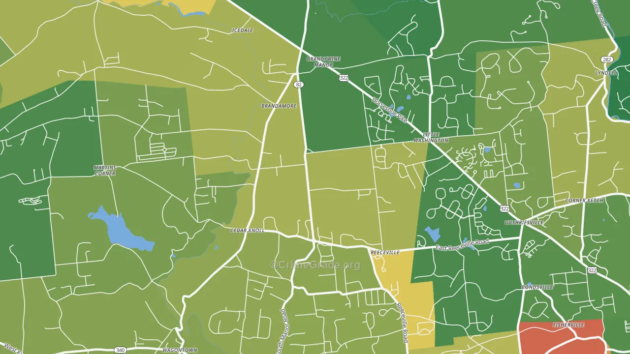 Brandamore, PA Map of Theft Rates