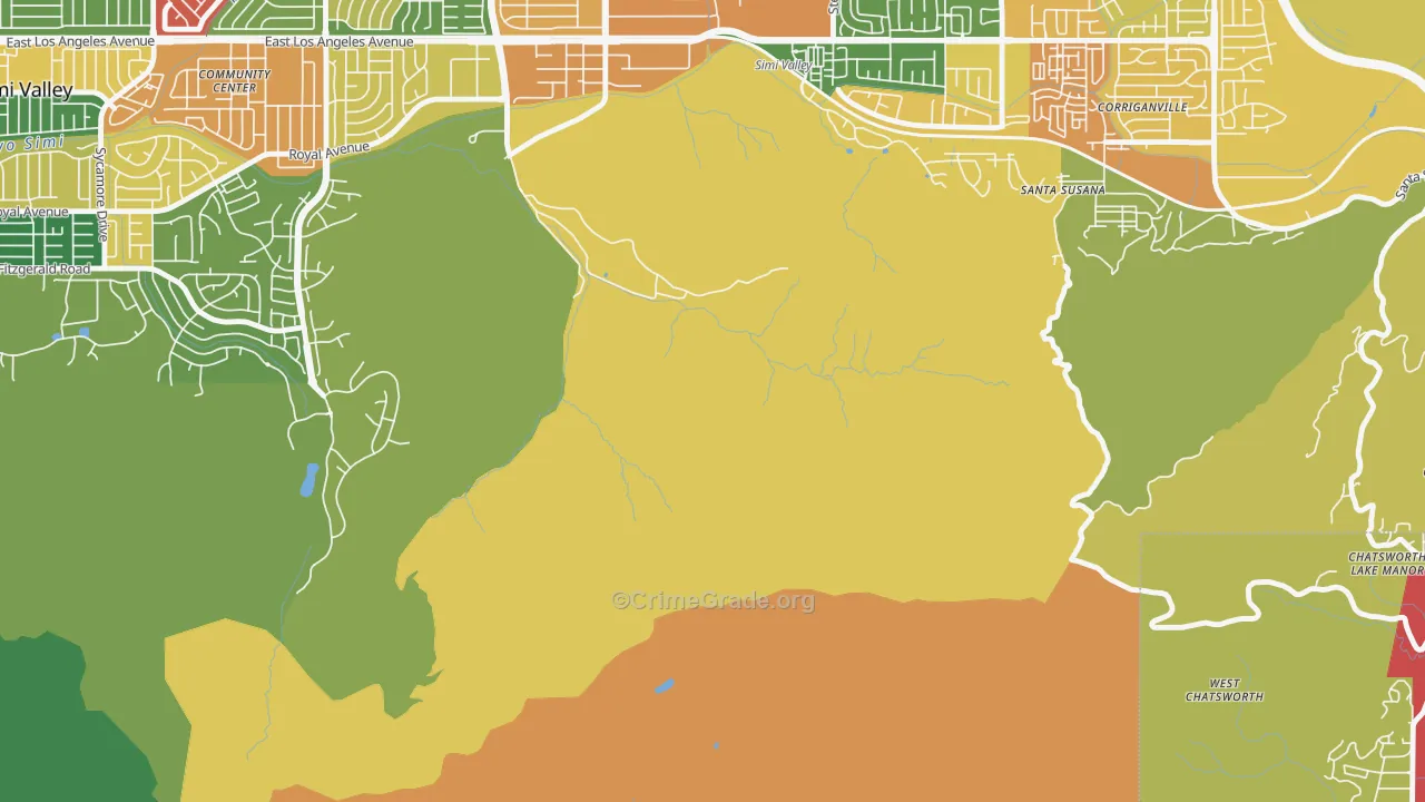 Brandeis, CA Map of Theft Rates