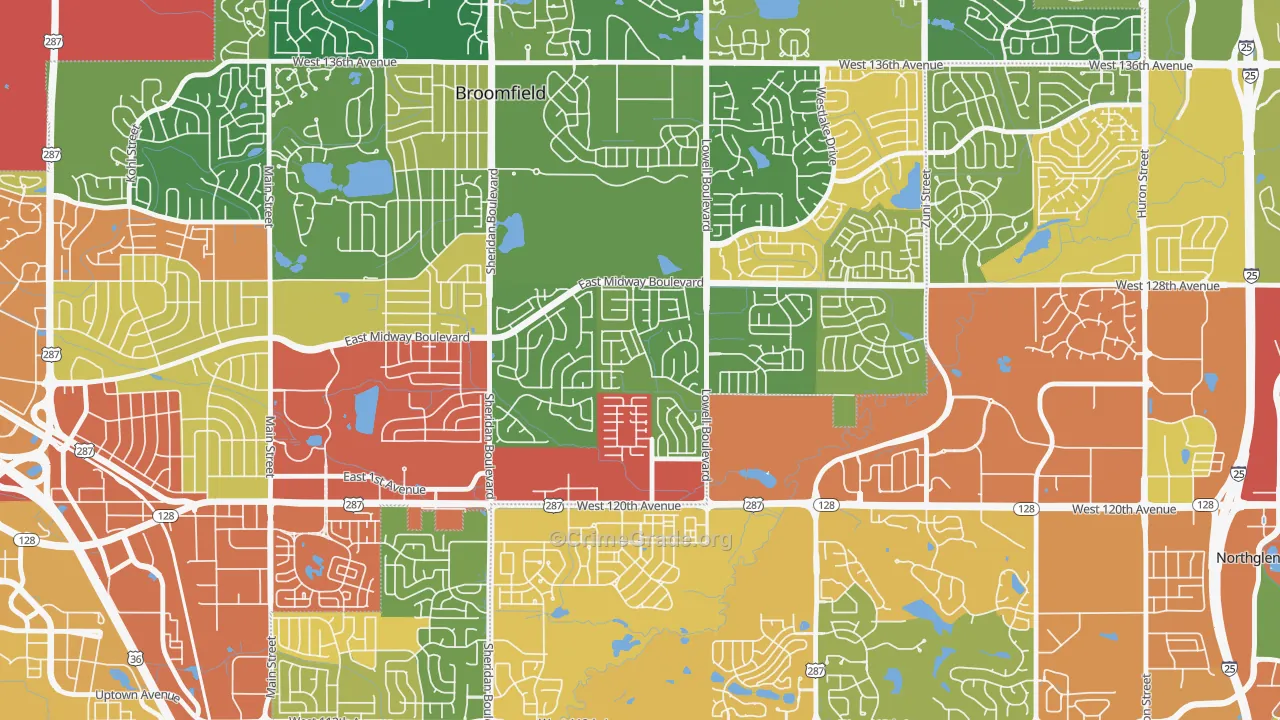 Brandywine, Broomfield, CO Map of Theft Rates