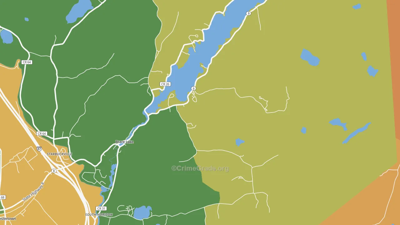 Brant Lake, NY Map of Theft Rates