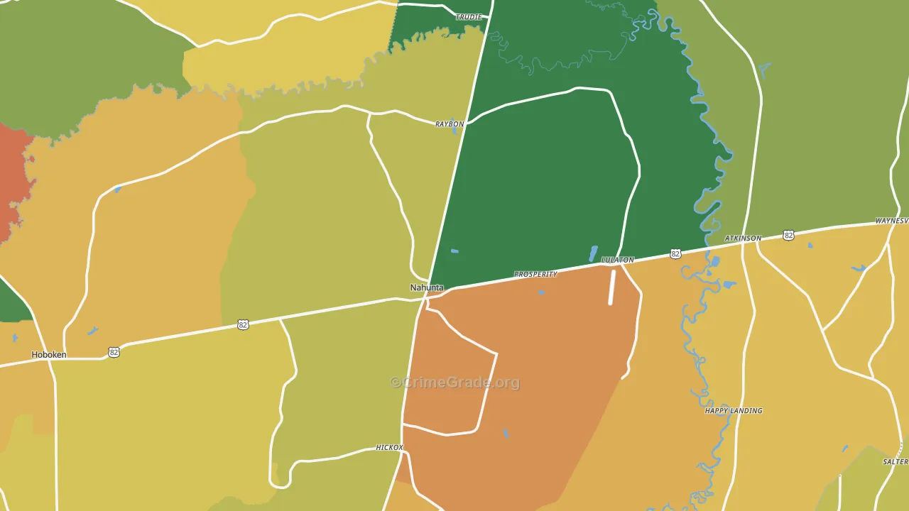 Brantley County, GA Map of Theft Rates