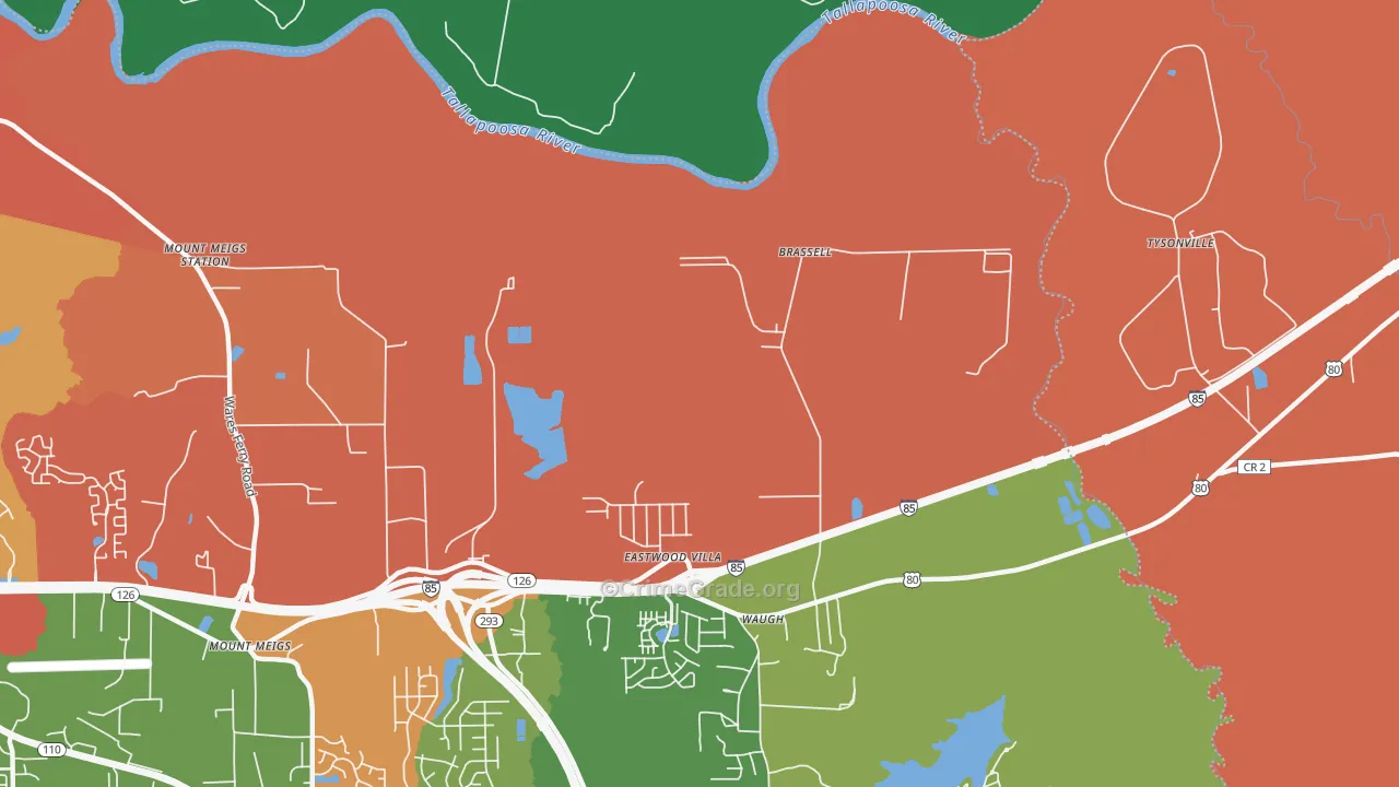 Brassell, AL Map of Theft Rates