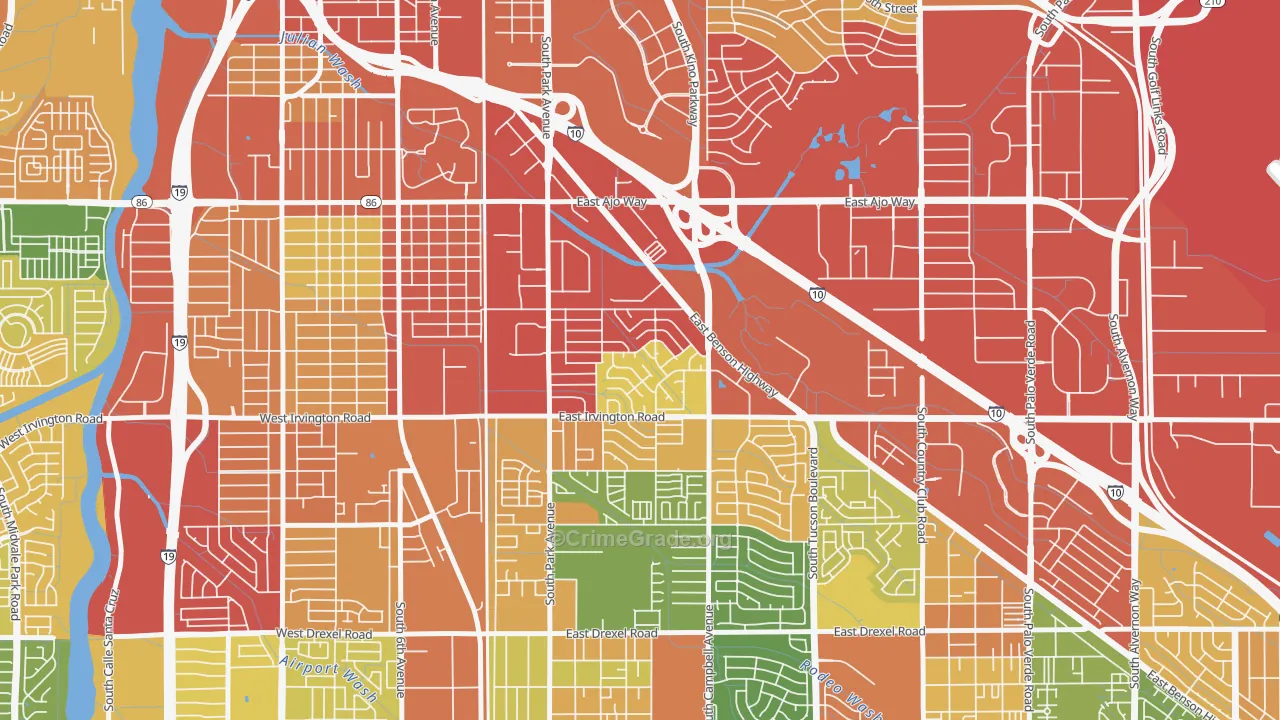 Bravo Park Lane, Tucson, AZ Map of Theft Rates