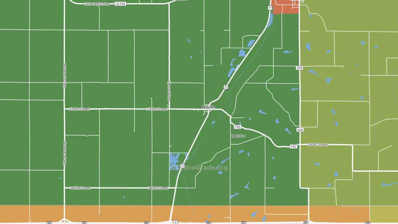 Brayton, IA Map of Theft Rates