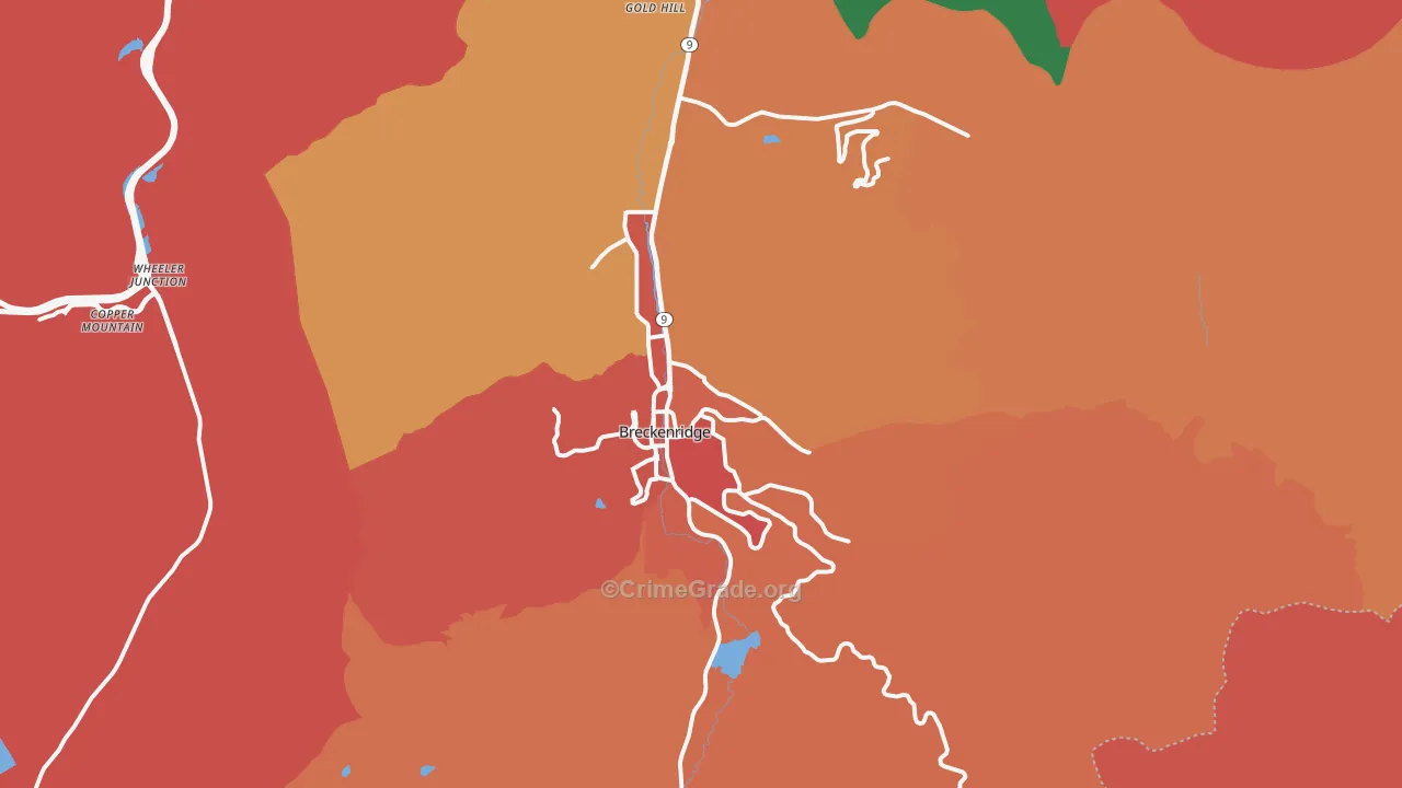 Breckenridge, CO Map of Theft Rates